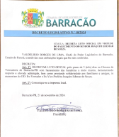 Câmara de Vereadores decreta luto oficial pelo passamento do Sr. Joaquim Edemar de Souza